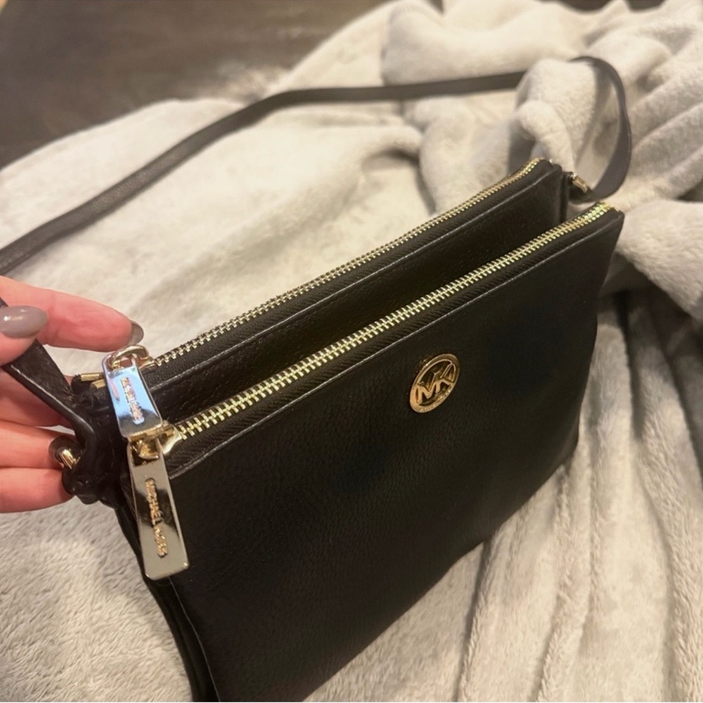 Michael Kors Black Pebbled Leather Crossbody Bag